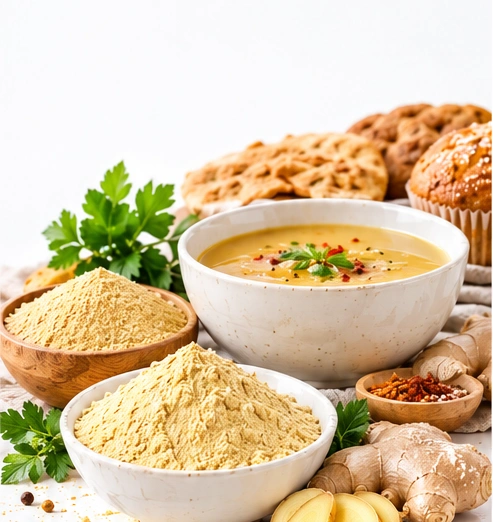 Ginger powder for food products including seasonings and bakery