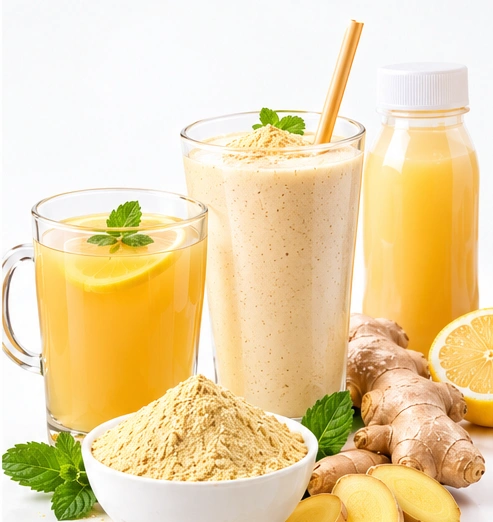 Ginger powder for functional food and beverage formulations